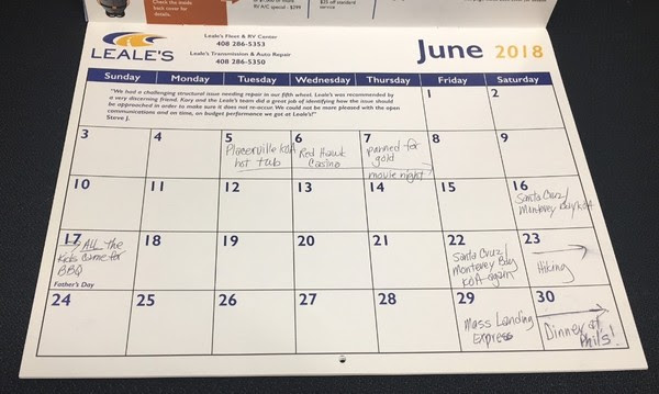Leale's Calendar, Trip Journals